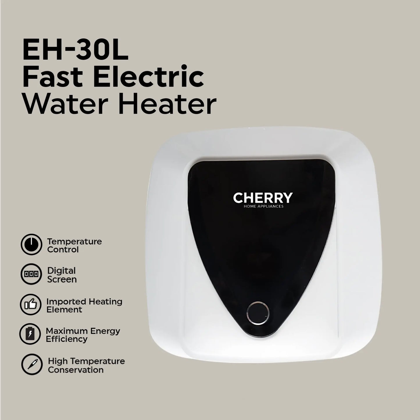 Fast Electric Water Heater – EH 30 Litre Cherry Home Appliances