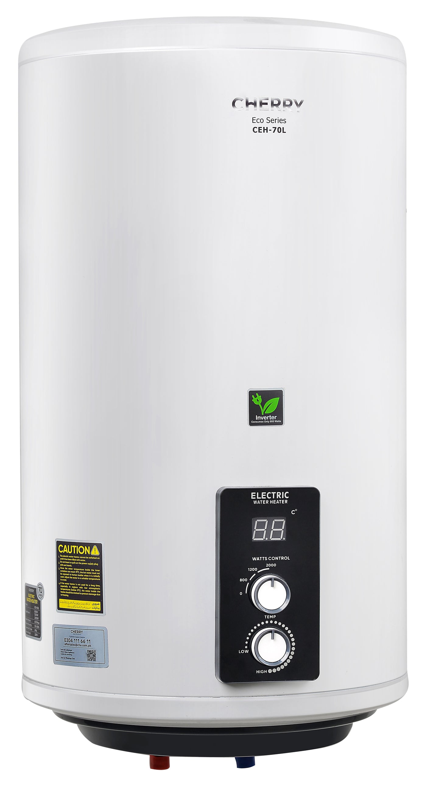 Cherry ECO Series CEH-70L Electric Water Heater | Digital Watt Control & Temperature Control, Inverter Energy Saving Geyser