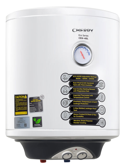 Cherry CEH-40L Water Heater | 40 Liter Inverter Geyser with Watts Control