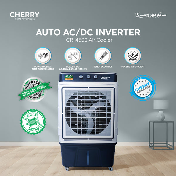 Air Cooler CR-4500 Auto AC/DC Inverter, BLDC Pure Copper Motor, Energy Saver