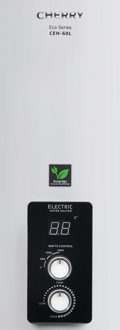 Cherry ECO Series CEH-60L Electric Water Heater | Digital Watt Control & Temperature Control, Inverter Energy Saving Geyser