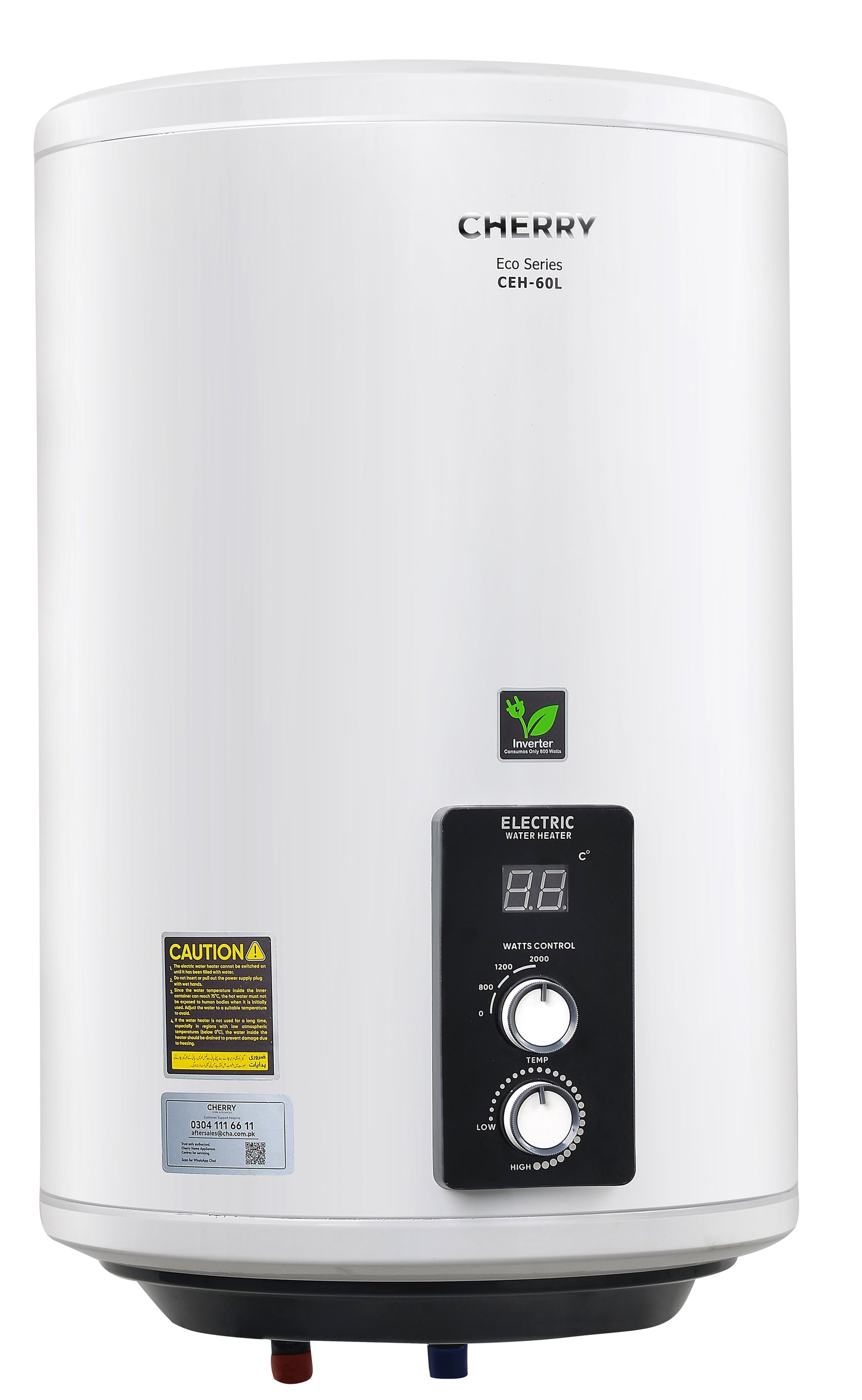 Cherry ECO Series CEH-60L Electric Water Heater | Digital Watt Control & Temperature Control, Inverter Energy Saving Geyser