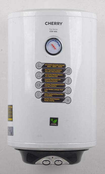 Cherry CEH-60L Water Heater | 60 Liter Inverter Geyser with Watts Control