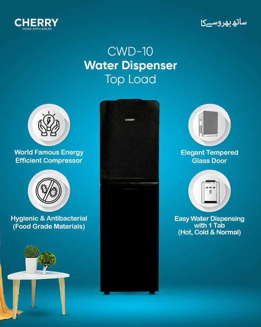 CHERRY CWD-10 Front Load Water Dispenser with 20L Cool Box | Hot, Cold & Normal