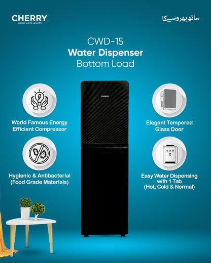 CHERRY CWD-15 Bottom Load Water Dispenser with Hot, Cold & Normal Taps